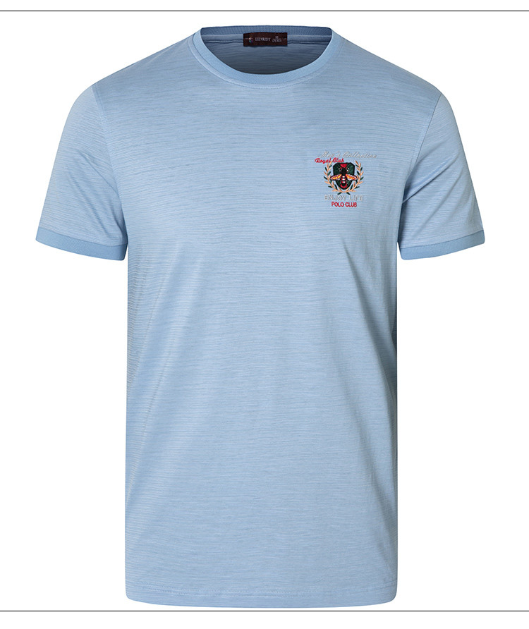 莱恩雷迪lienridy 【长绒棉桑蚕丝麻竹节纱面料大牌风】简欧刺绣圆领