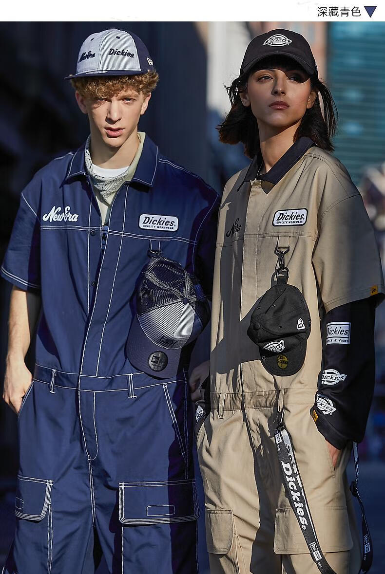 dickiesxnewera合作款休闲裤21秋季连体服休闲裤女dk008970深藏青色xl