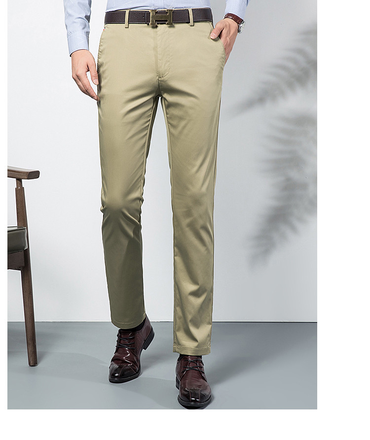 梦特娇montagut 法国【天丝棉】垂顺透气微弹斜插袋直筒裤男士休闲