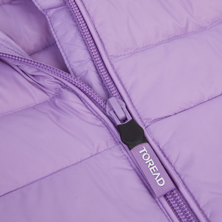 toread 【轻薄】童装中大童 秋冬防绒保暖 女童短款羽绒服 雪青紫 120