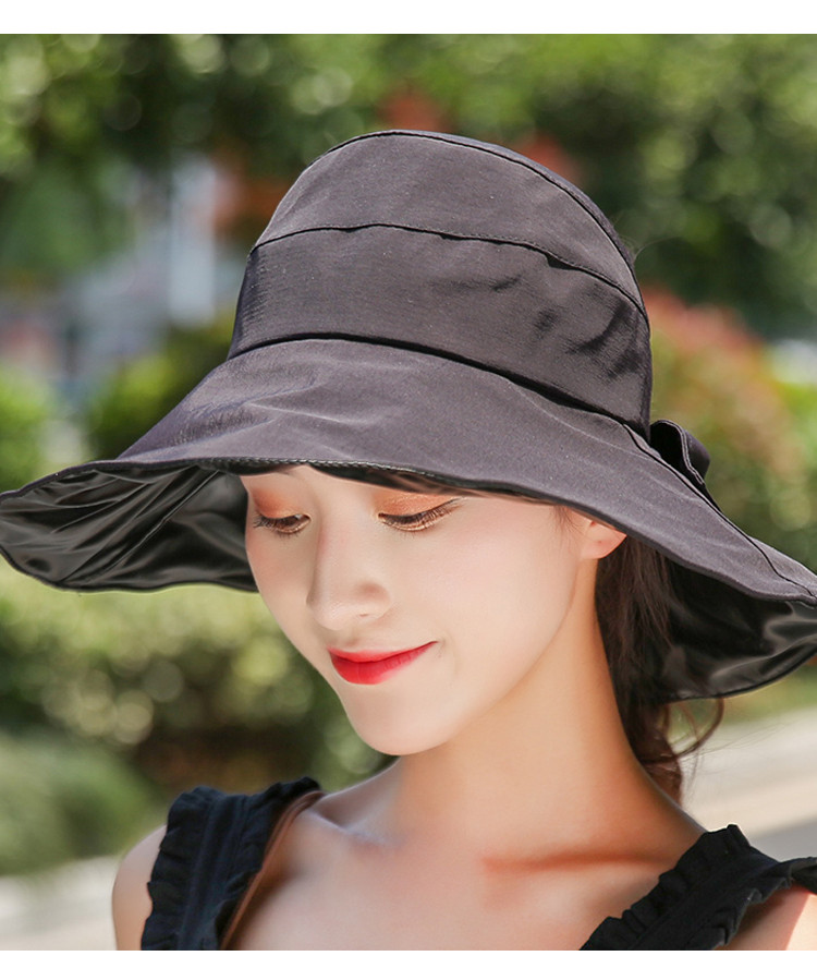 朵彩docare 含防风绳 帽子女空顶帽大帽檐遮阳帽防晒太阳帽可折叠遮脸