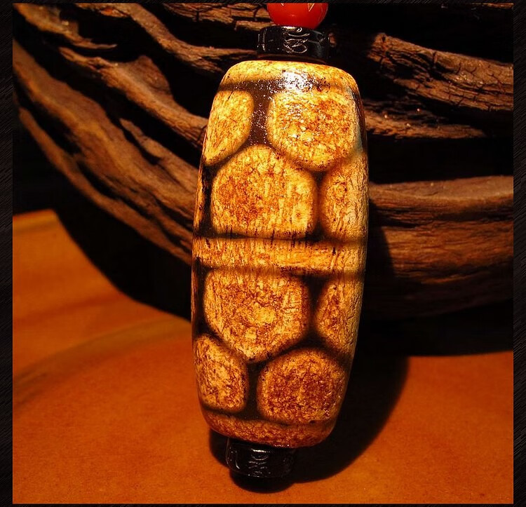 万宗富甲天下龟背纹天珠玛瑙吊坠男女项链单珠风化纹老皮西藏佛珠