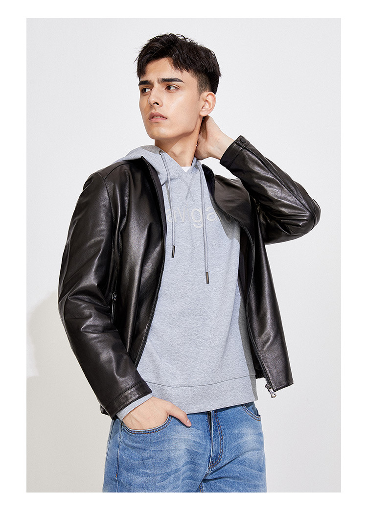 纳维凯尔navigare 意大利小帆船 21秋季新品防风顺滑舒适立领男士皮衣