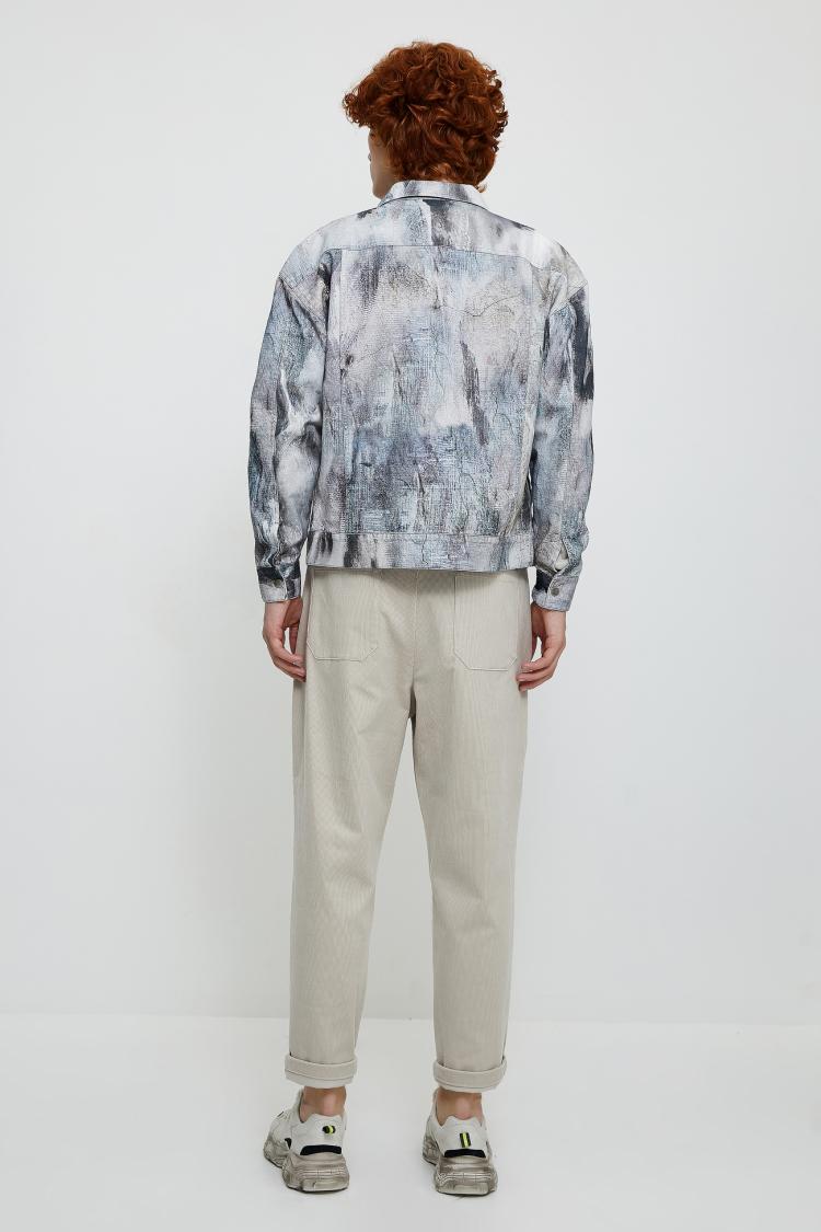 urban revivo ur男装时尚薄款棉质渐变牛仔夹克外套mf01s1en2000 浅黑