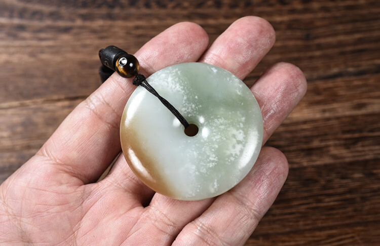 【孤品】 千尺山 新疆和田玉籽料平安扣挂件吊坠 玉石玉坠玉佩挂坠 44