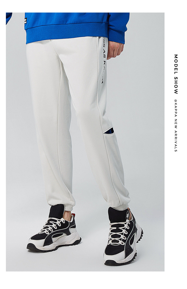 卡帕kappa kappa 运动百搭 男款大logo运动长裤运动裤 灰色/grey l