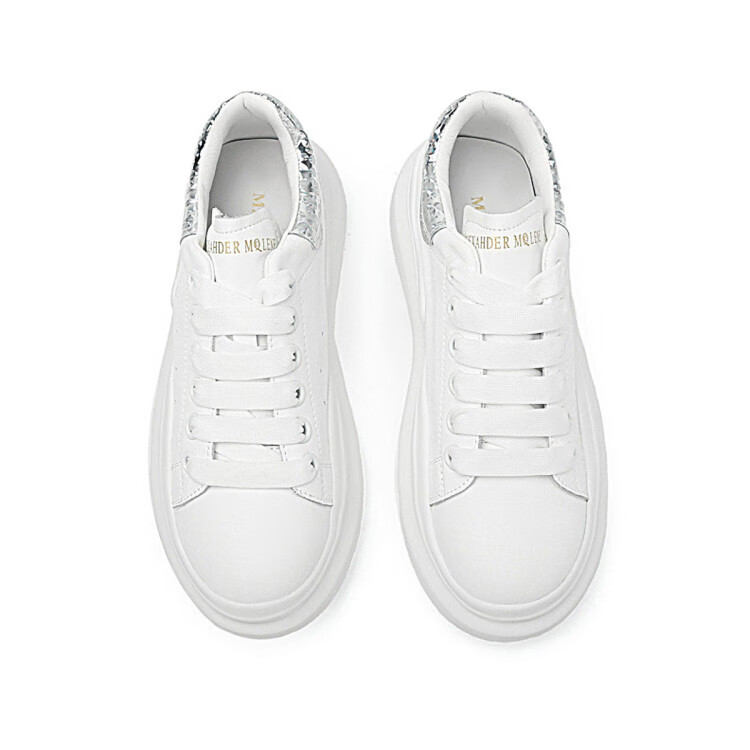 麦露迪melodie2021年新款真皮小白鞋潮流百搭休闲运动鞋女鞋休闲鞋白