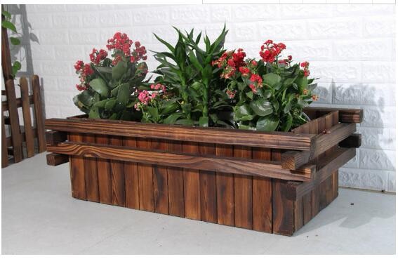 花箱种植箱实木花箱定制户外方形绿化花箱纯松木庭院大花槽阳台花容器