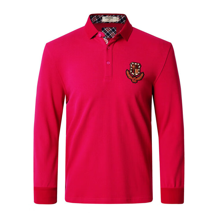 利奥纳多leonardo di gasun 【秋上新】轻奢丝光棉高端刺绣章仔休闲