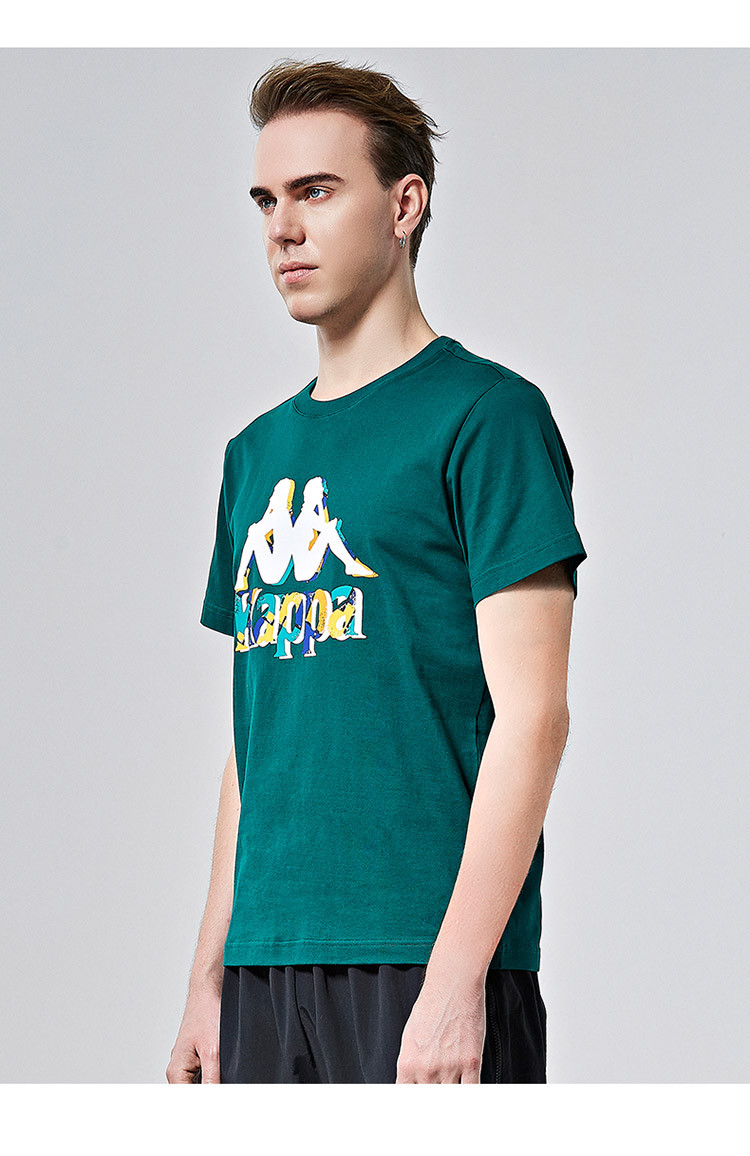 卡帕kappa kappa 运动百搭男款大logo短袖纯棉t恤 黑色/blk m