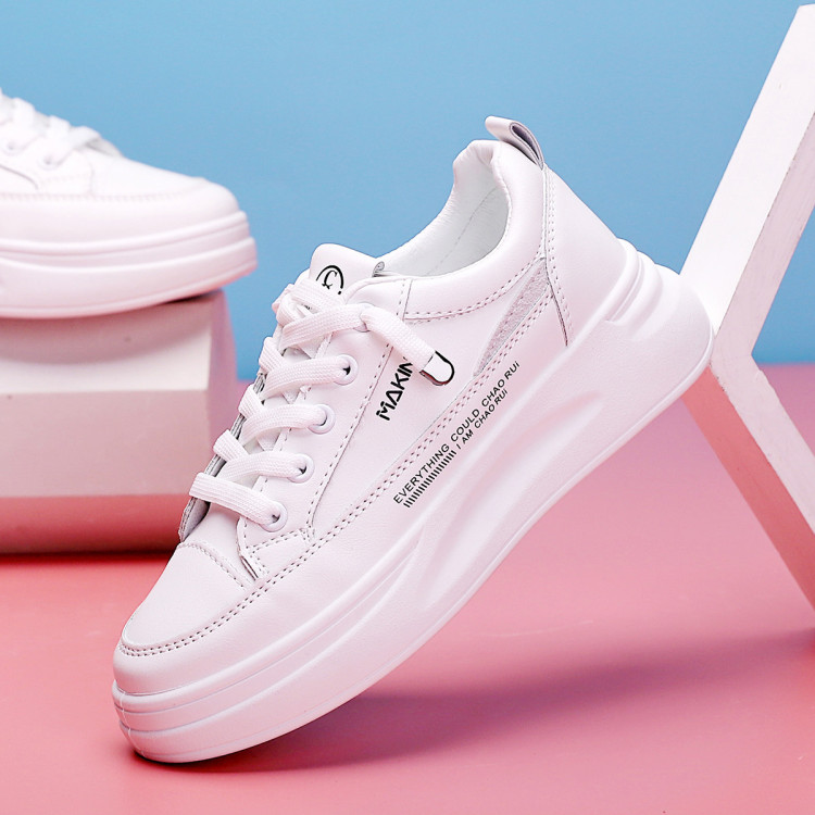 犸凯奴makino小白鞋女款秋季新品运动鞋女士轻便休闲鞋白色35