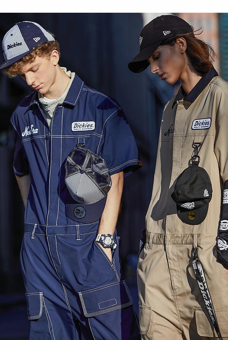 dickiesxnewera合作款休闲裤21秋季连体服休闲裤女dk008970深藏青色xl