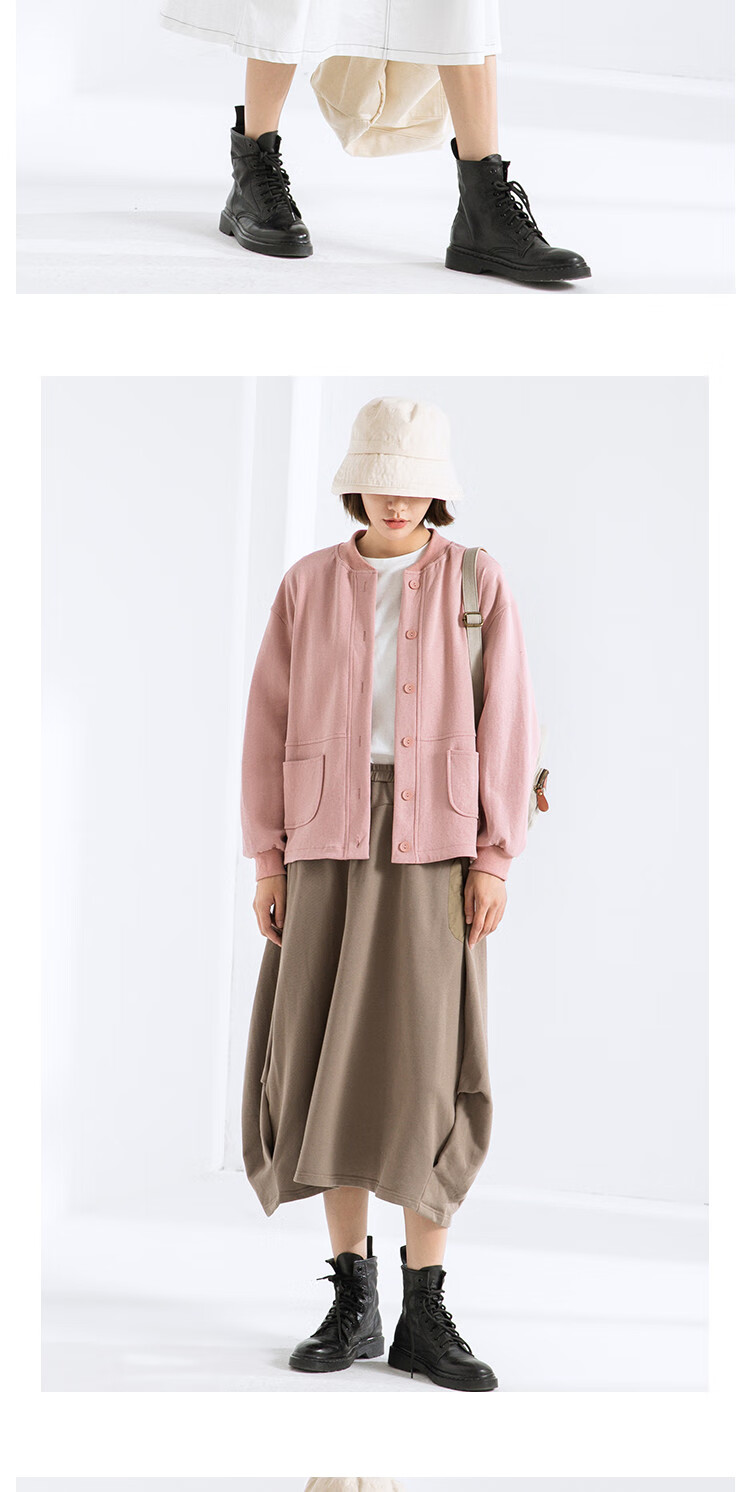 子陌zimo福利款超赞春秋百搭宽松款显瘦短款外套夹克风衣杏色xl