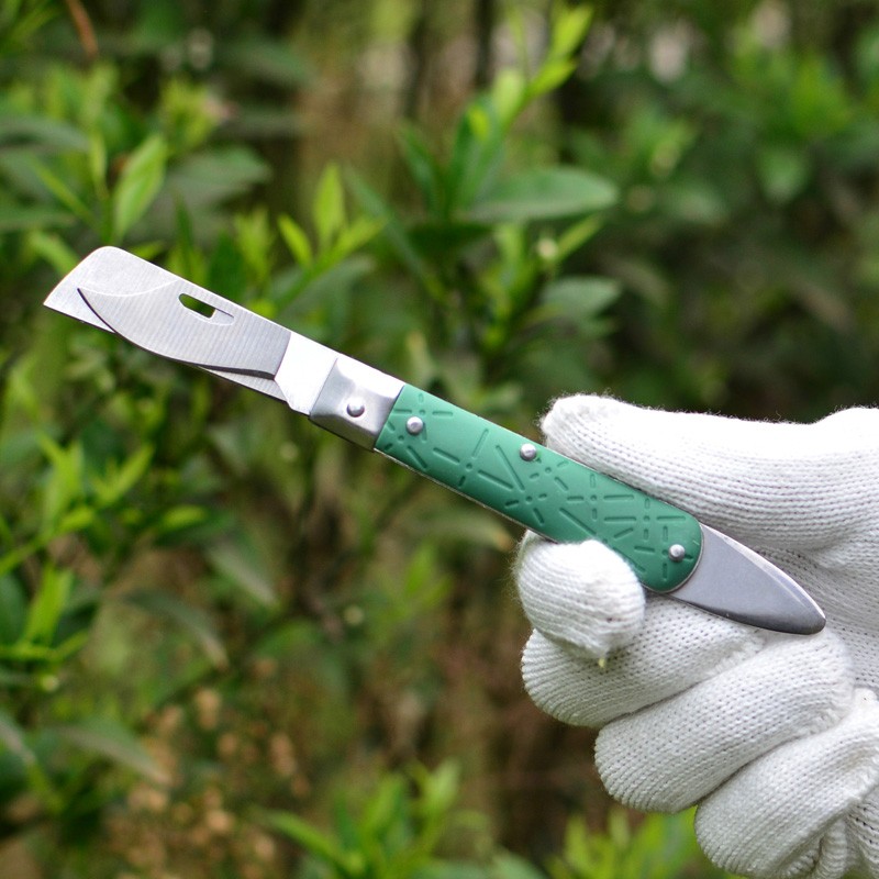 折叠式多功能嫁接工具苗木果树接枝嫁接刀专用双刃芽接嫁接刀具