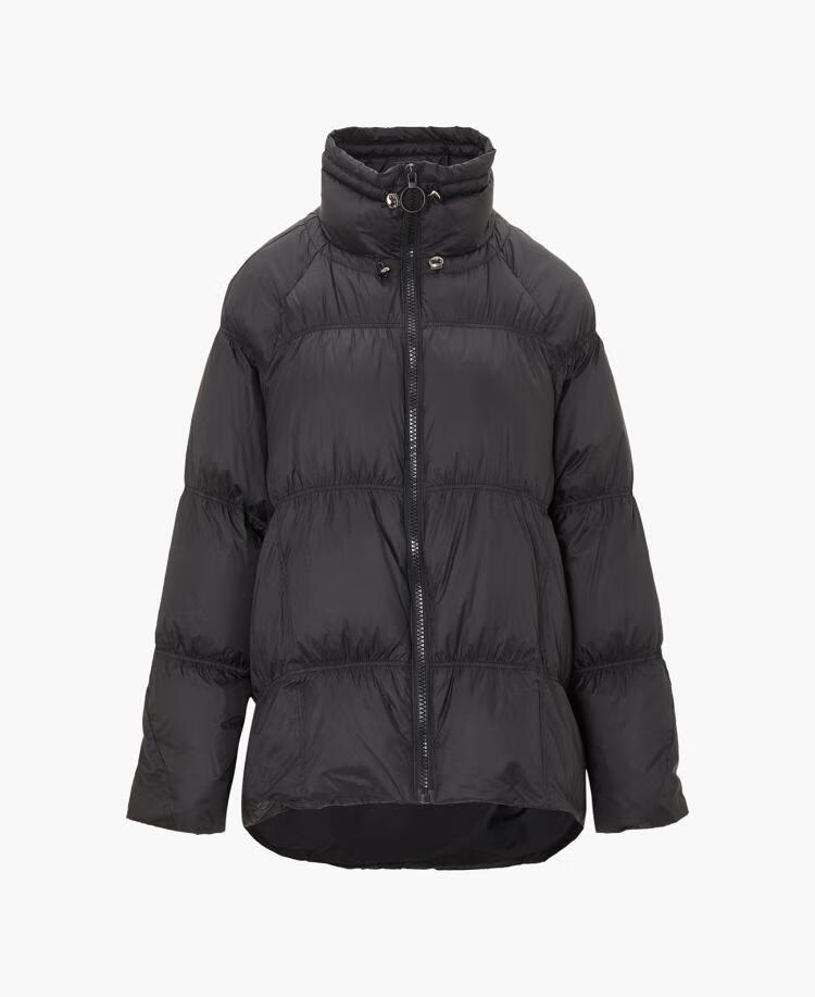 urban revivo ur休闲高领白鸭绒拼接宽松羽绒服wg48s1kn2002 正黑 l