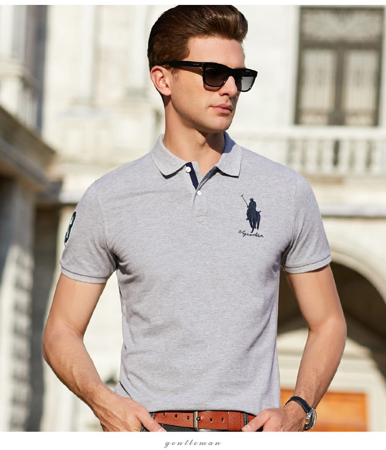 boosgarth男装2020夏季新款polo衫翻领宽松体恤棉简约青年男装保罗衫