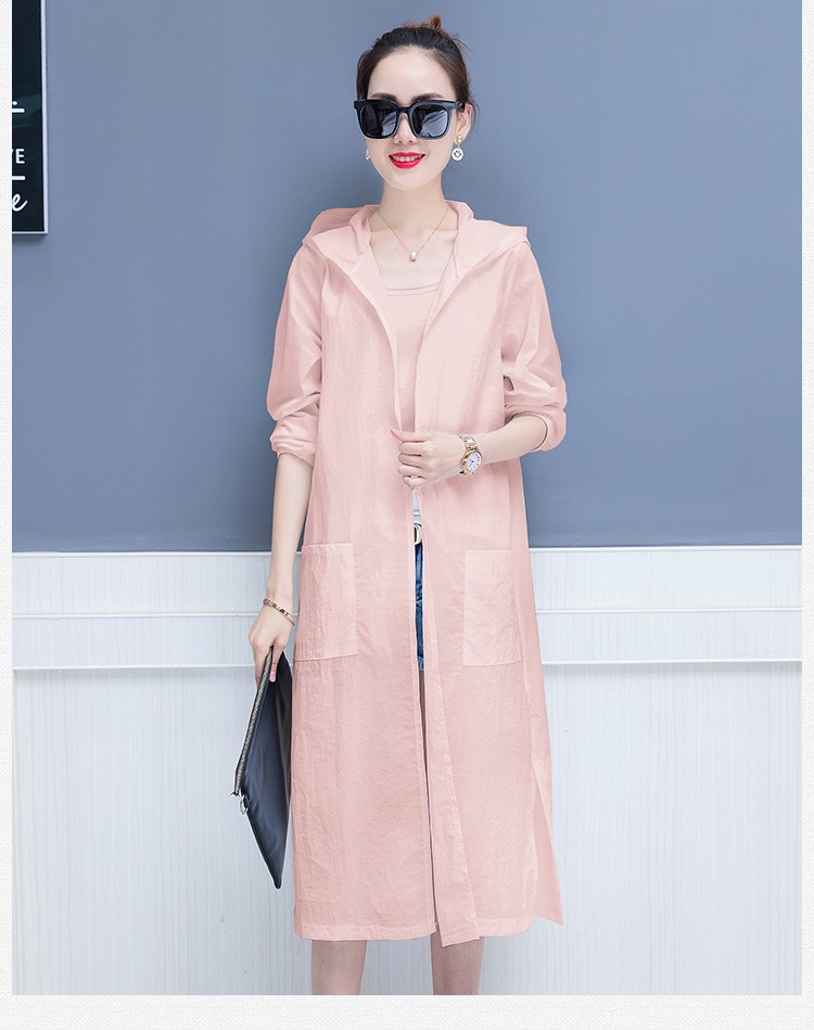 玫姿恋防晒衣女2019夏新品女装韩版宽松时尚开衫外套中长款防晒衣女