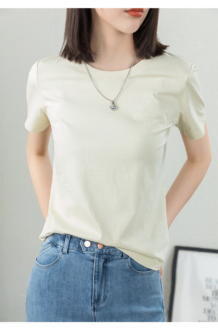 逸阳esey22年夏季薄款短袖女夏打底衫女上衣宽松圆领半袖薄款t恤女t恤