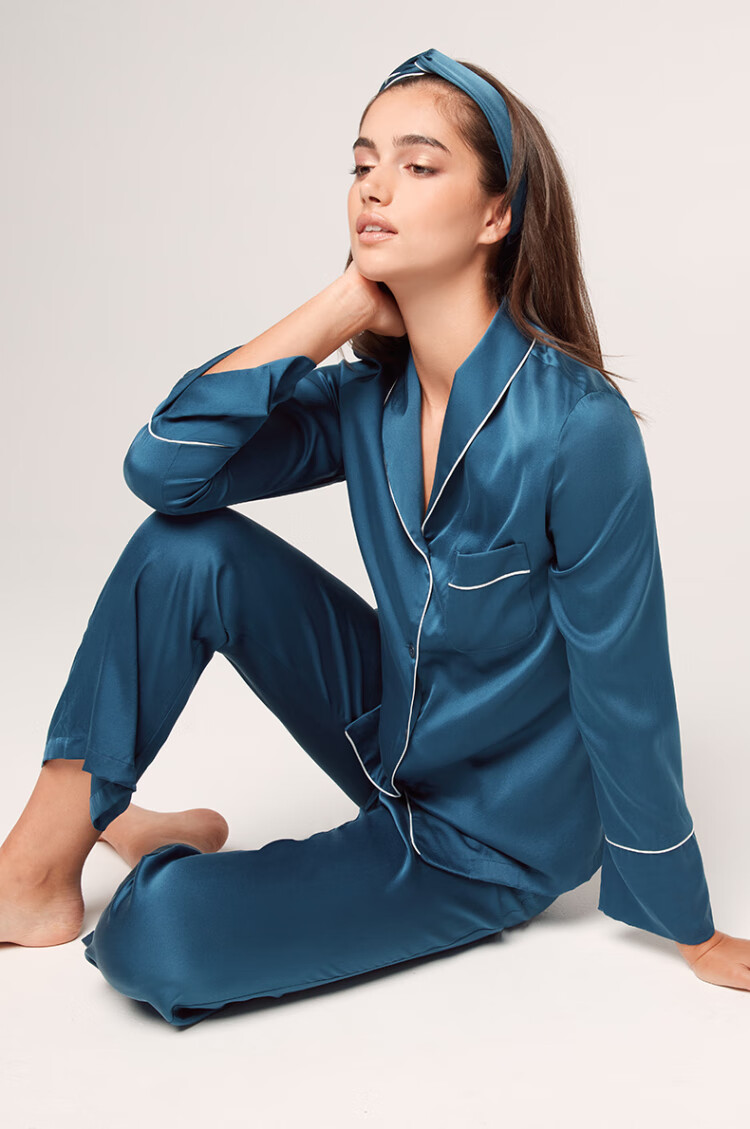 【商场同款】爱慕睡衣女士家居服睡衣套装春夏桑蚕丝爱慕丝享家长袖