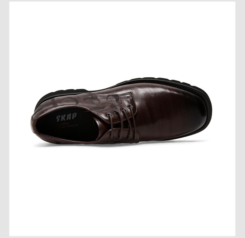 skap圣伽步2022秋季新款商场同款牛皮革文字商务男士皮鞋a3v02cm2 深