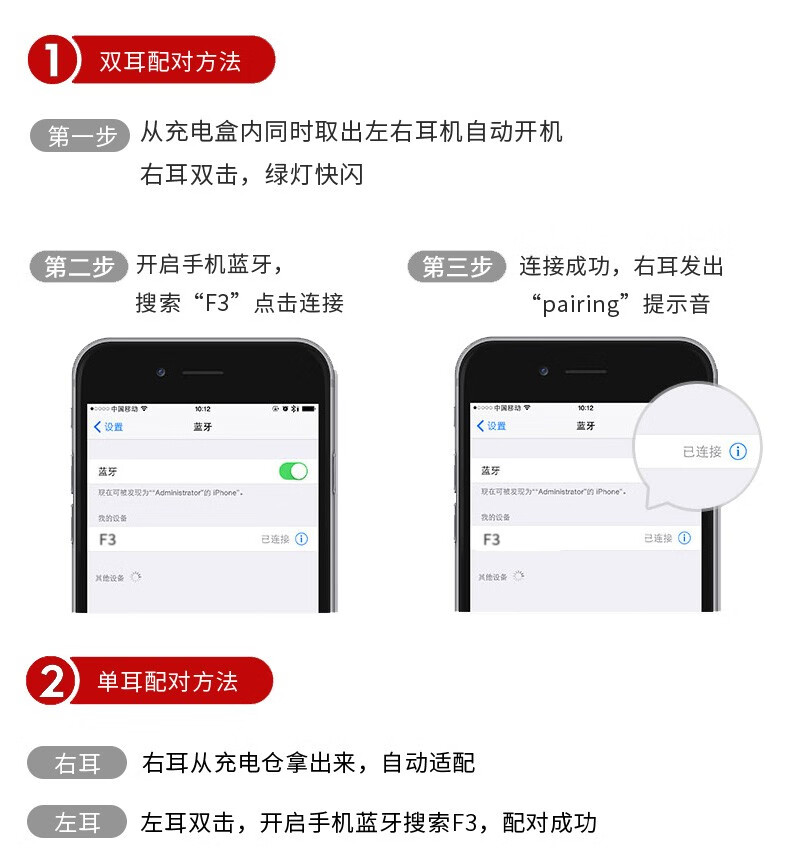索爱f3真无线蓝牙耳机智能降噪音乐耳塞5.