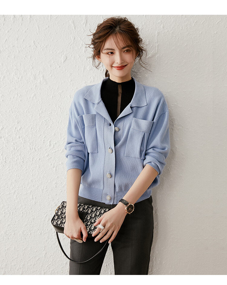 白鹿语louisy ao 【翻领西装外套】21早春单排扣工字褶口袋休闲宽松