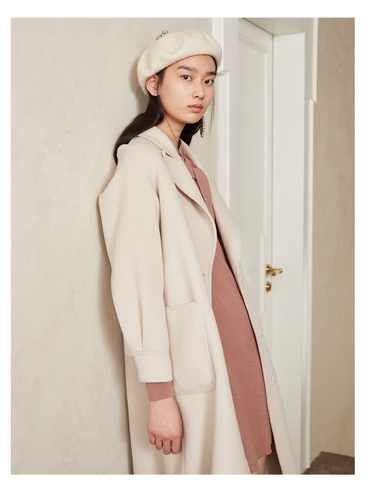 蔓诺蒂mynode2021冬装新款简约大气h版包容性女人味长款双面呢毛呢