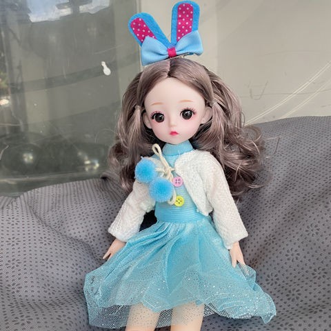 芭比娃娃洋娃娃3d真眼bjd6分胖子体30厘米新年礼物奖励奖品过家家玩具