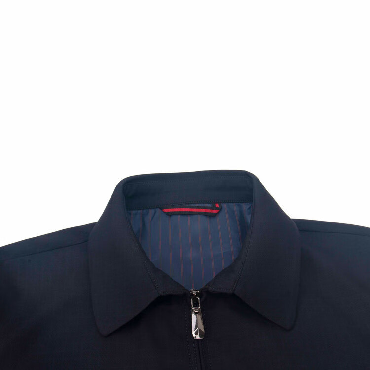 莱恩雷迪lienridy新款高端商务休闲款时尚百搭暗格翻领男士夹克深蓝色