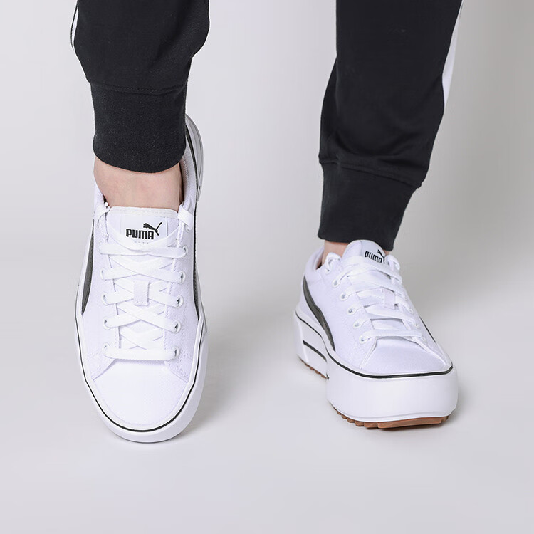 彪马puma 2021秋新款运动板鞋女厚底小白鞋时尚帆布鞋platform 白色