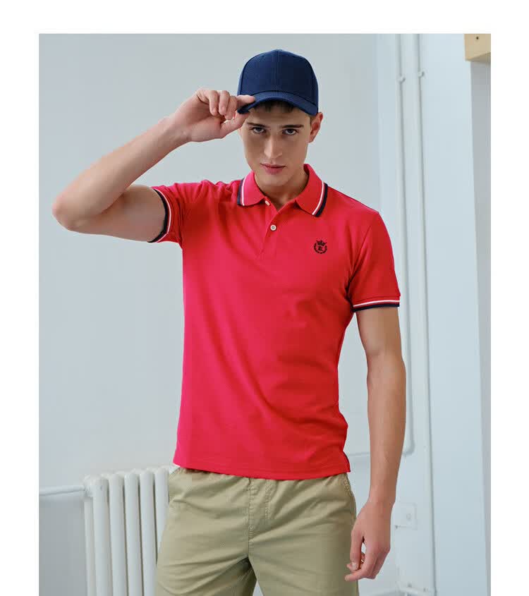 堡狮龙bossini新款男装皇冠刺绣快干翻领短袖polo衫男士春夏polo衫990