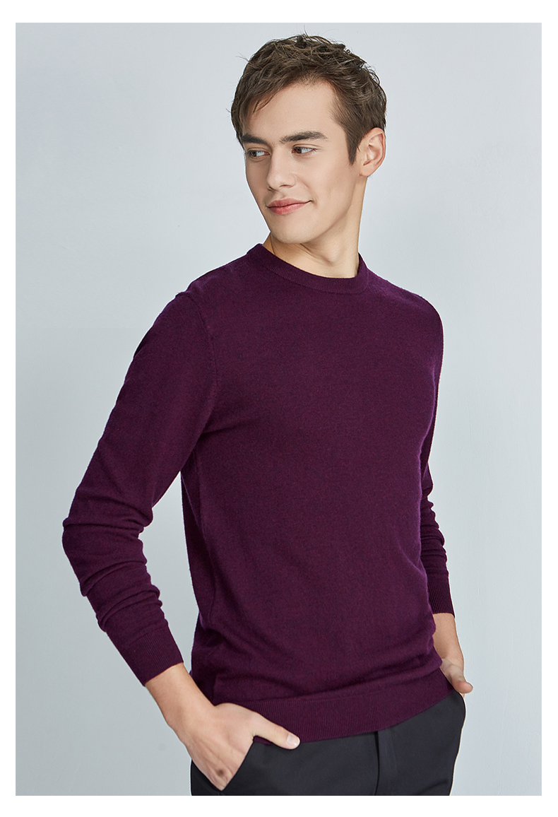 男装羊毛衫新品男士圆领男士全羊毛毛衣 y1 185/100a【图片 价格 品牌