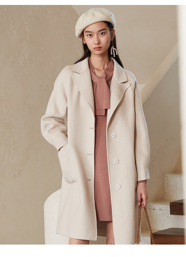 蔓诺蒂mynode2021冬装新款简约大气h版包容性女人味长款双面呢毛呢