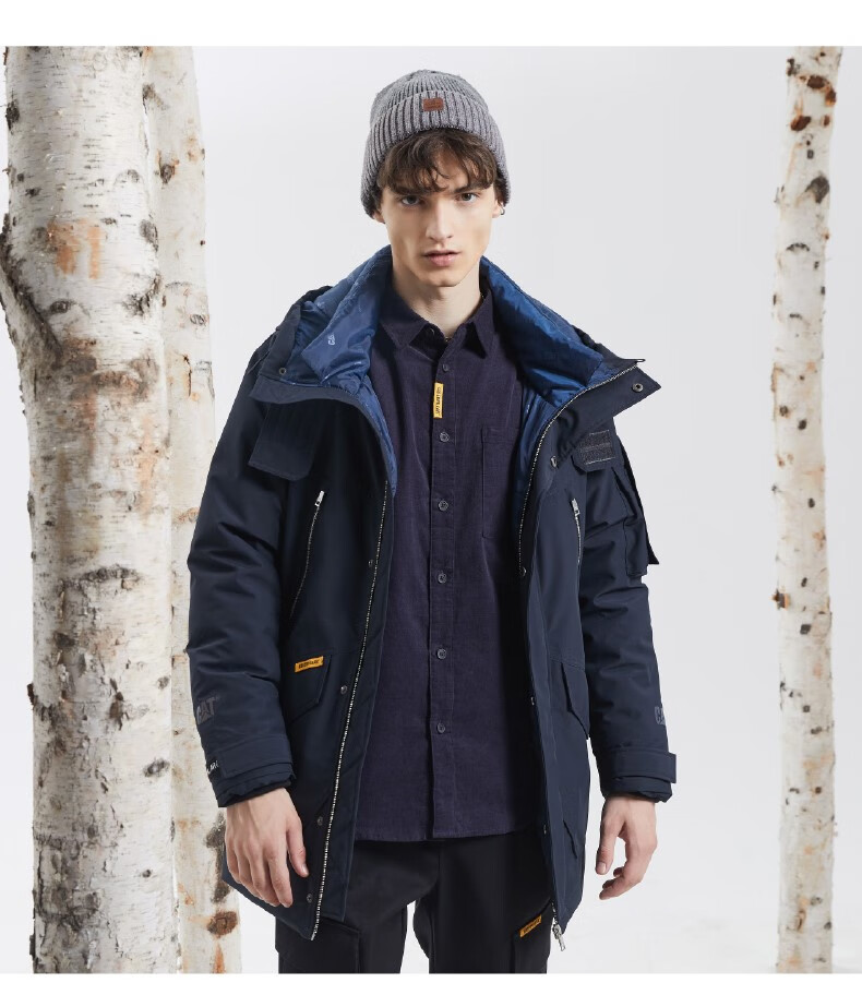 商场同款cat卡特羽绒服男宽松时尚休闲连帽中长款羽绒服ck4dwq24321