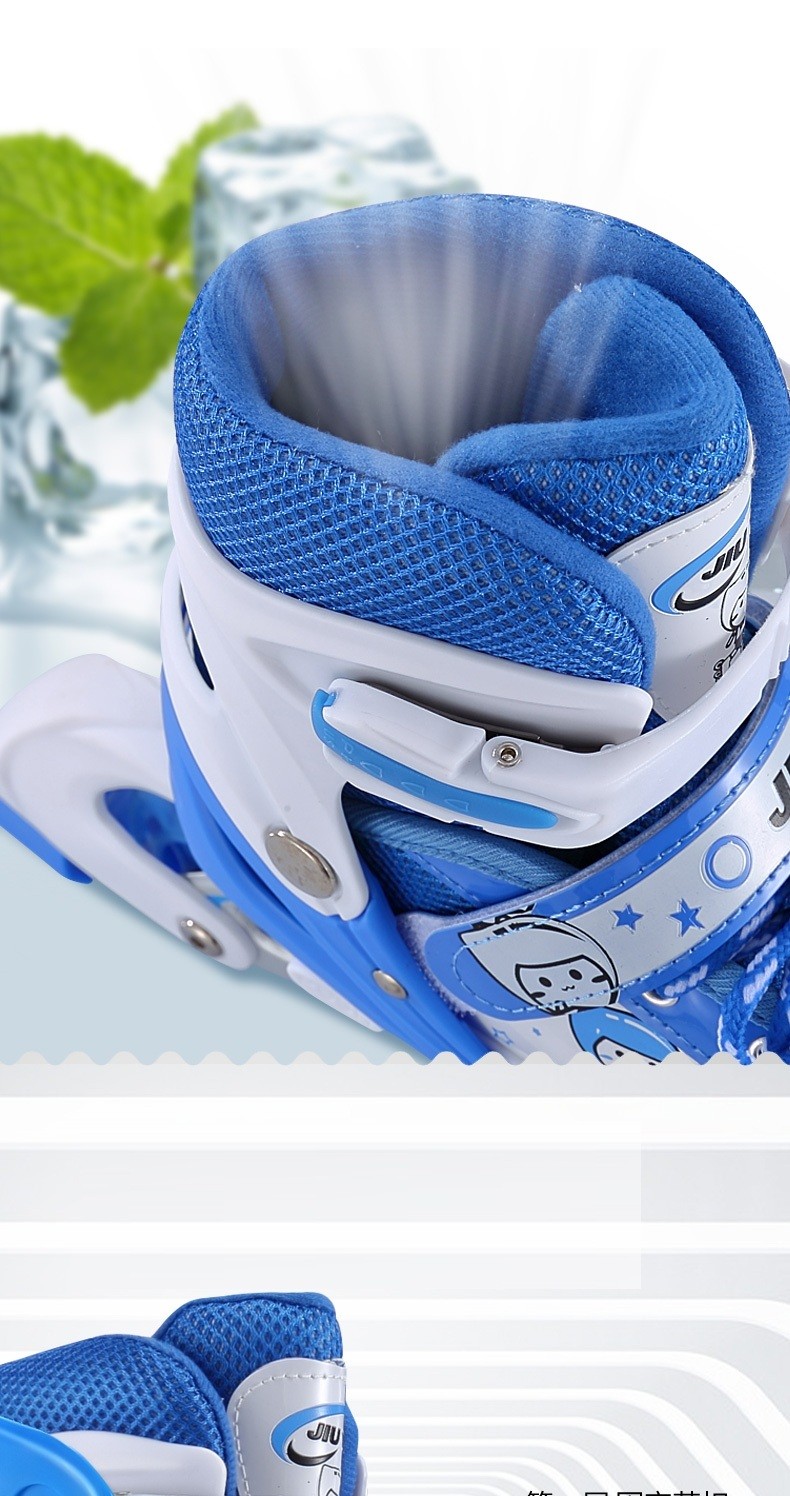 溜冰鞋儿童全套装男女童旱冰轮滑鞋直排轮可调3-5-6-8-10岁初学者