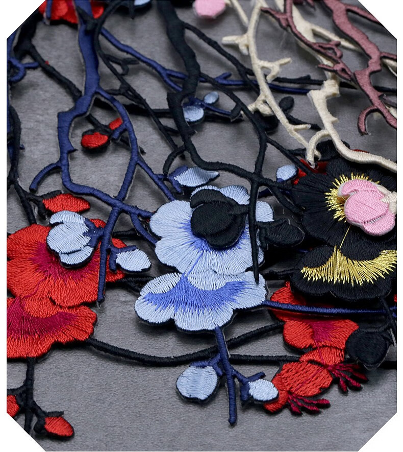 ttt彩色刺绣梅花花朵布贴衣服贴布补丁贴花图案绣花贴片补贴大号补洞3