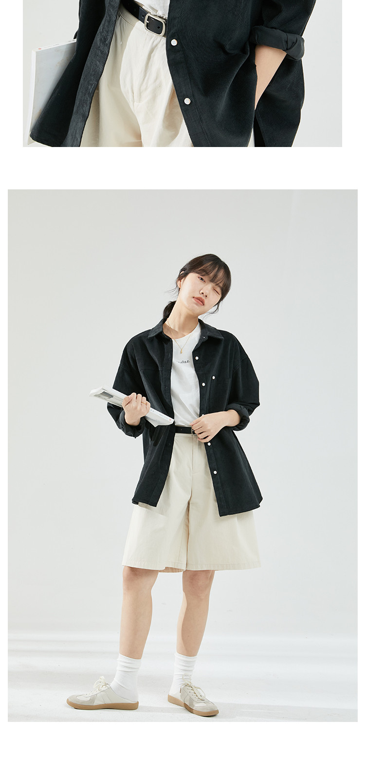 子陌zimo2022春装新款灯蕊绒百搭短款宽松款薄外套夹克风衣灰色s