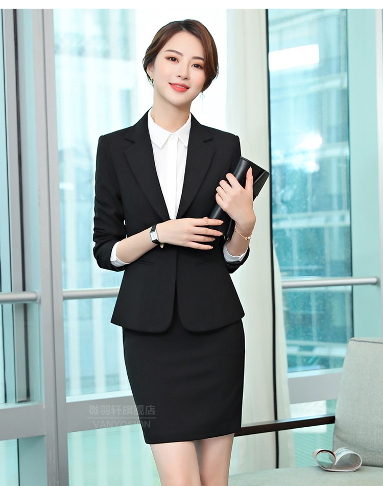 微羽轩职业装女装套装小西装女外套显瘦西服女士正装面试销售工装酒店