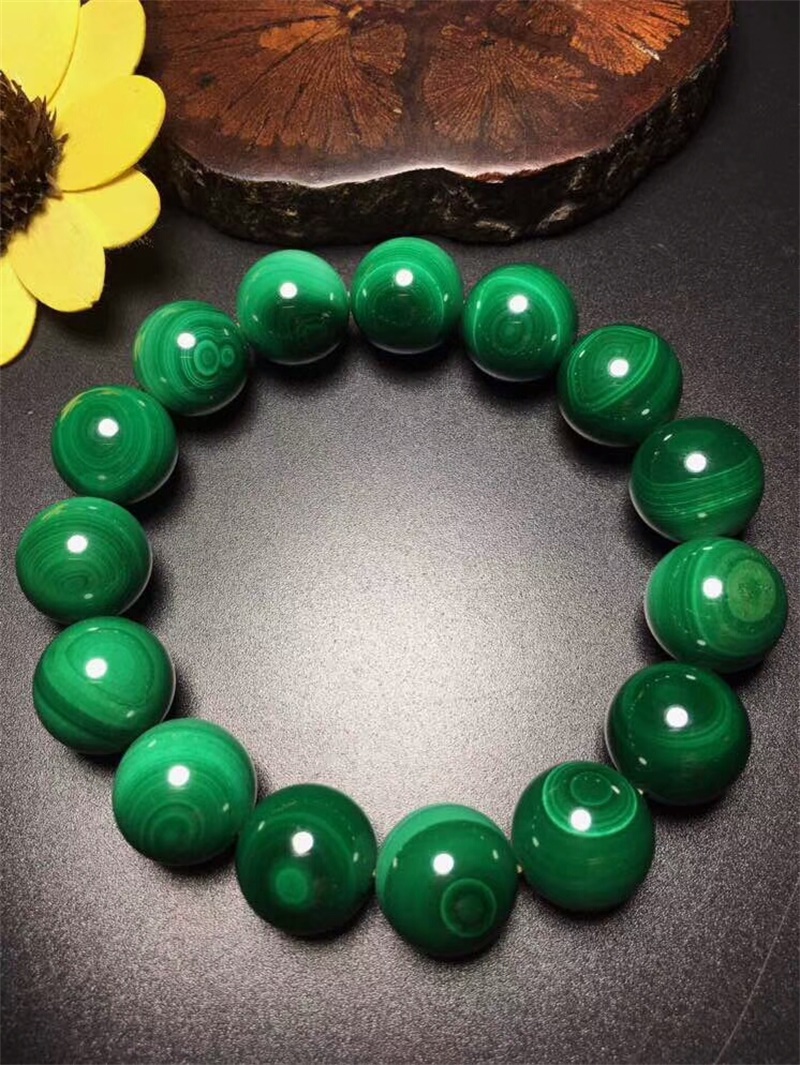 光语珍藏级天然天眼孔雀石手链高品质7a带猫眼效应15mm孤品一物一图赠