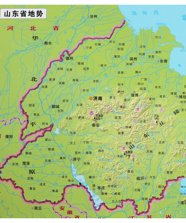 2021年山东省地图挂图1108米覆膜防水高清政区交通图附山东省地形