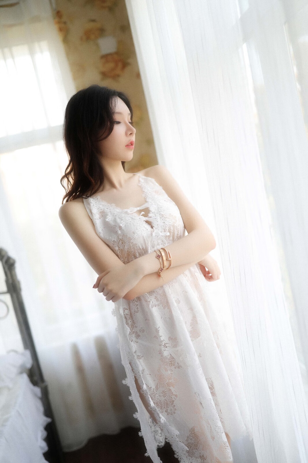 内衣小胸透明性感睡衣挑逗诱惑激情套装用品透明制服女酒红蕾丝长裙