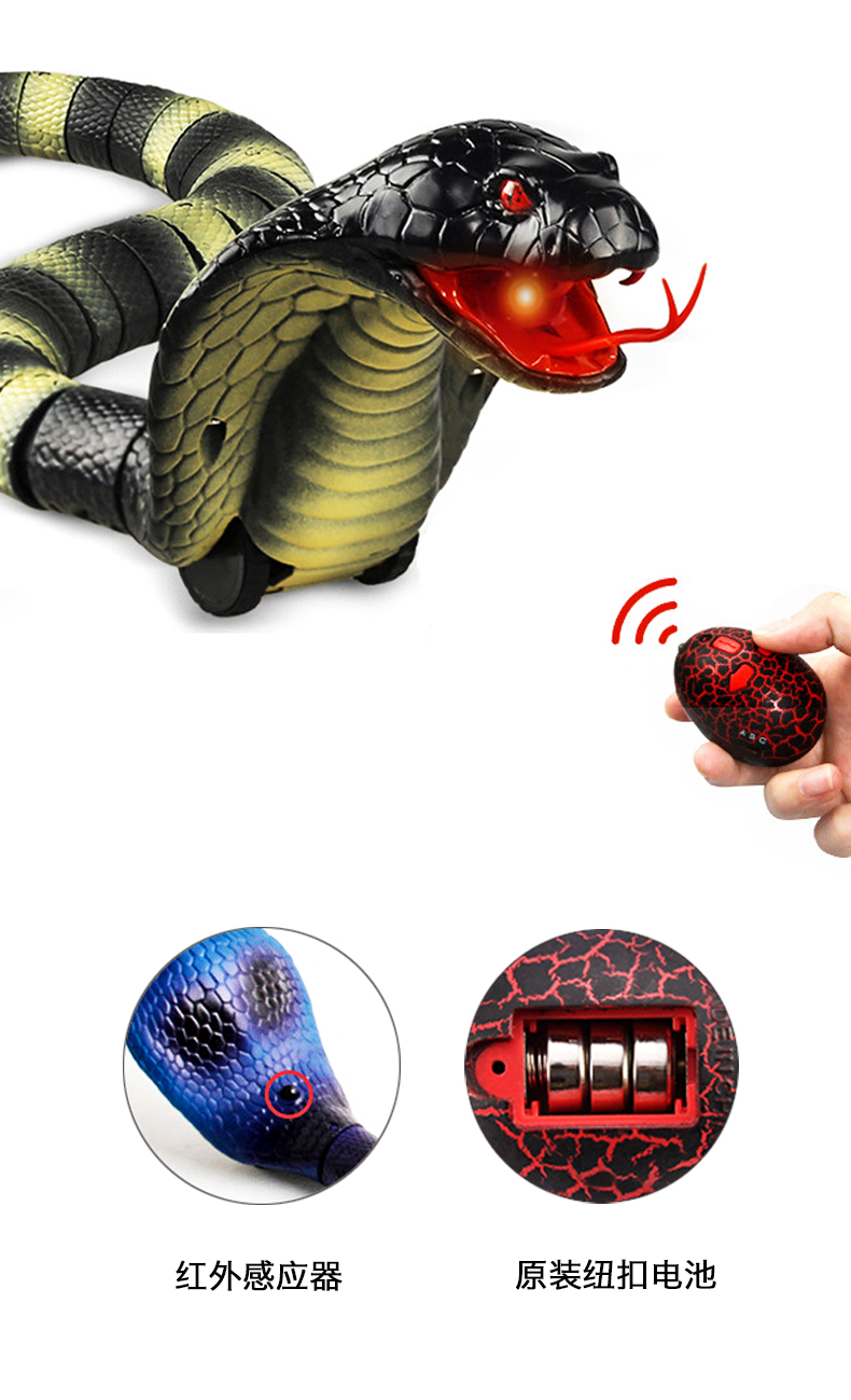 玩控电动遥控蛇玩具动物模型整人整蛊道具遥控蜜蜂