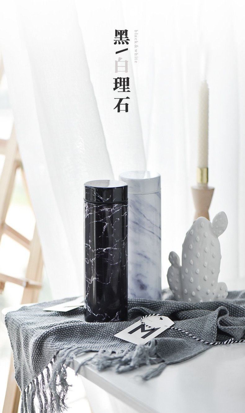 华川500ml双层真空316不锈钢简凡保温杯壶男女大容量带茶隔过滤泡茶杯