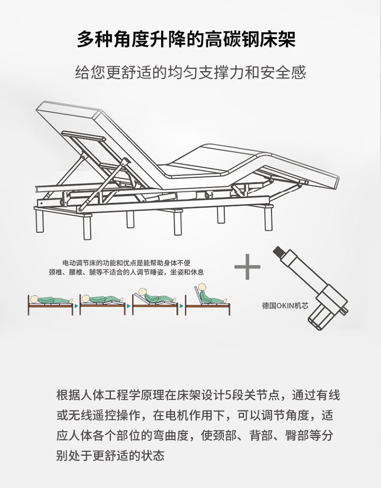 康福浪漫美体美容床高端美容院自动调节床spa床升降乳胶床垫电动床