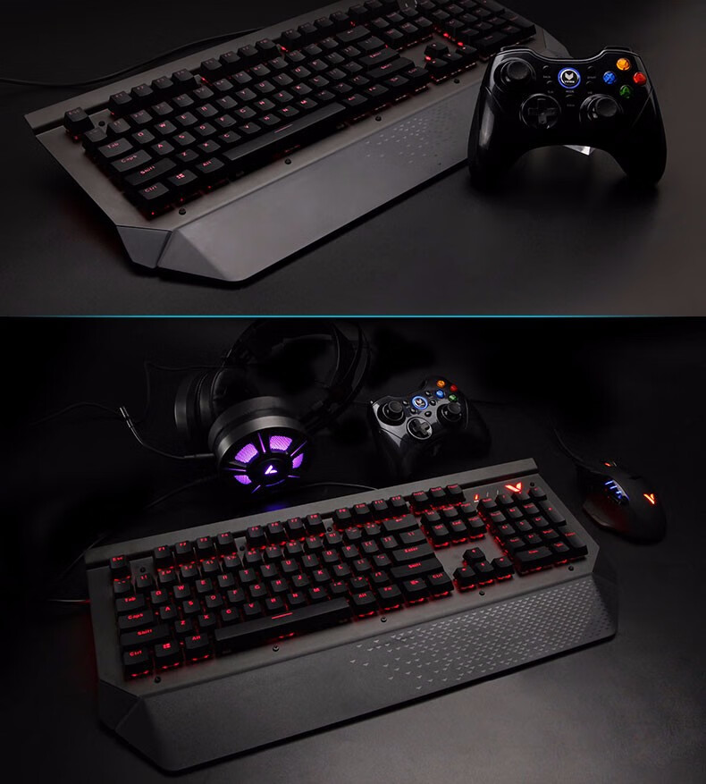 雷柏v780s 单色背光机械键盘 (全键无冲 游戏键盘吃鸡) 黑色光轴