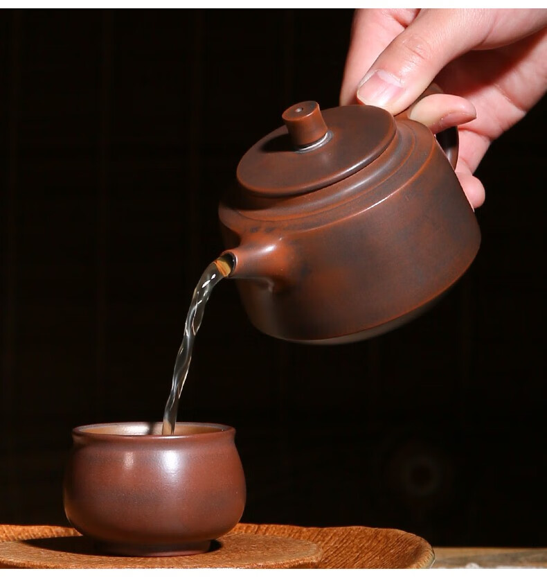 此时此刻广西钦州坭兴陶茶壶纯全手工壶泡茶壶德钟壶240cc泡茶器茶具