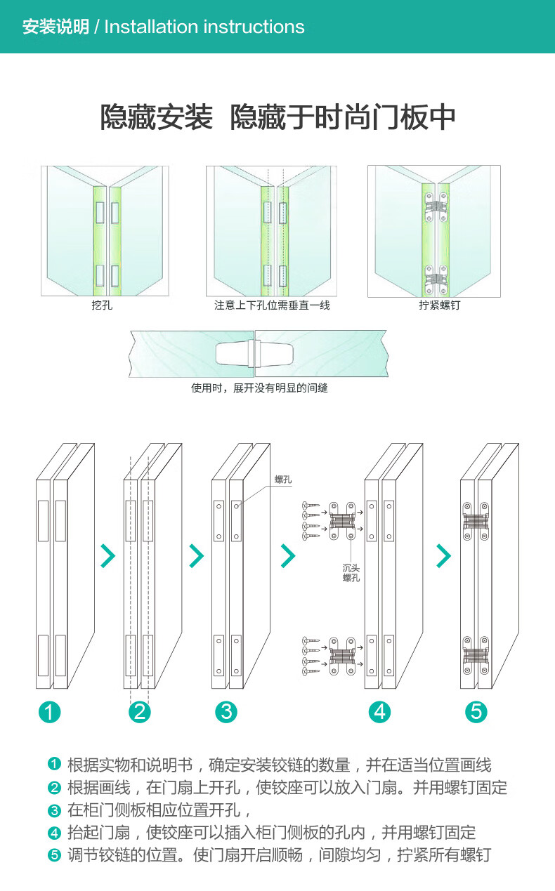 画宇折叠门隐形铰链合页十字暗铰链防火门暗合页1只装05承重10kg每只