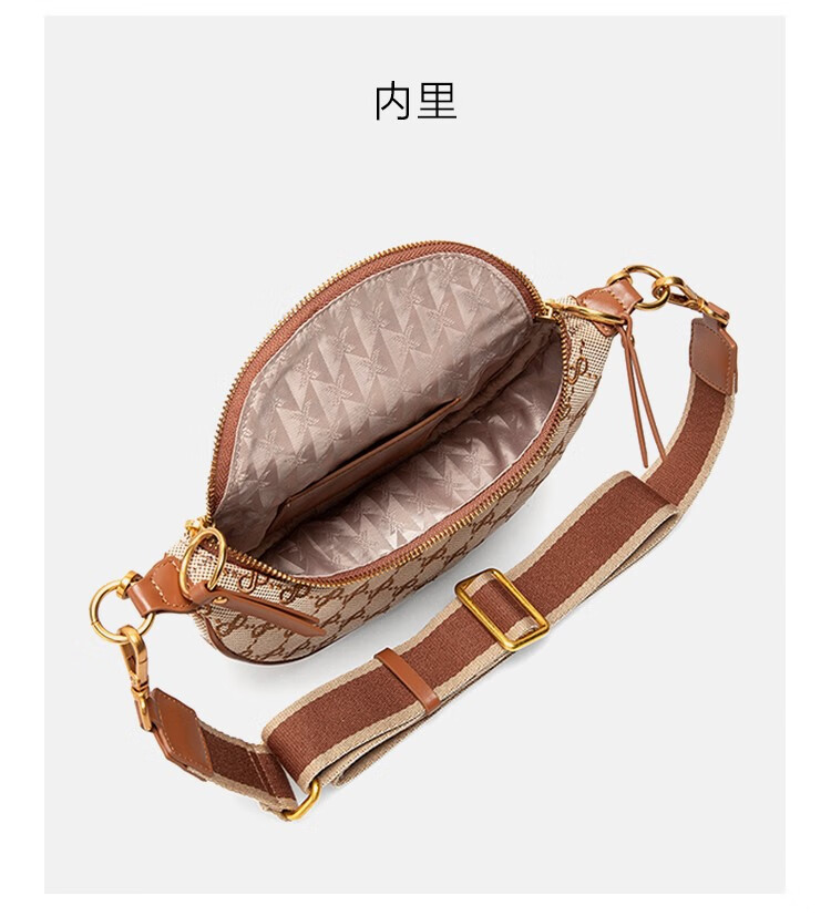 teenmix天美意包包女包斜挎包2022夏新款商场同款复古通勤老花机能包