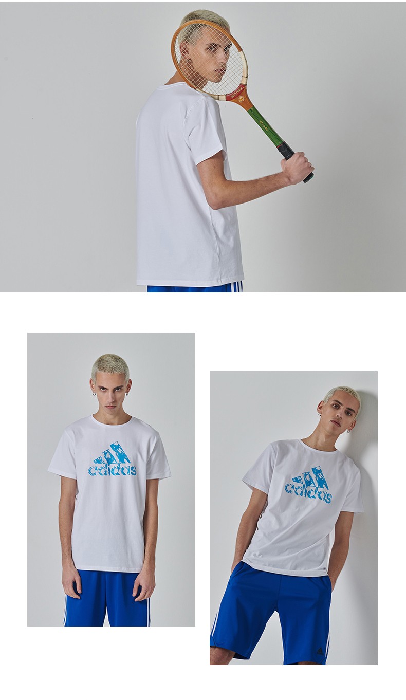 adidas阿迪达斯t恤官方网男装t恤跑步训练健身运动服圆领休闲宽松透气