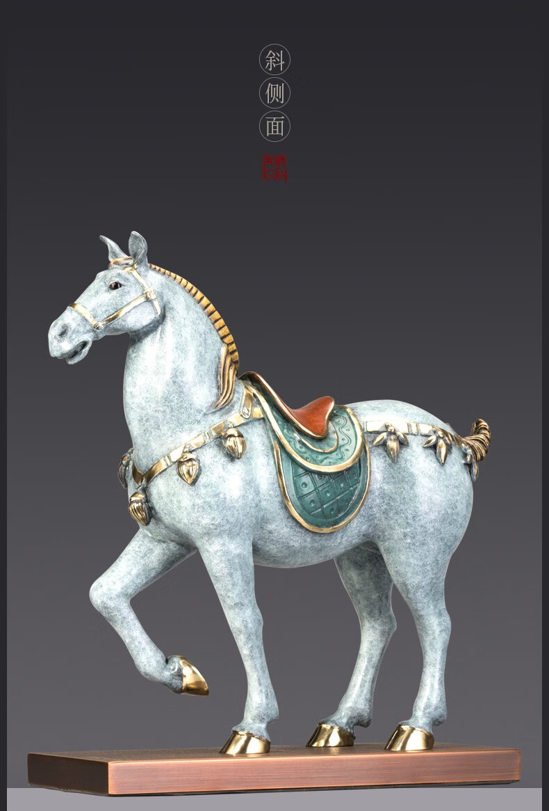 朱炳仁铜 黄铜唐马系列之拳毛騧 摆件家居装饰摆件工艺品送礼品 拳毛
